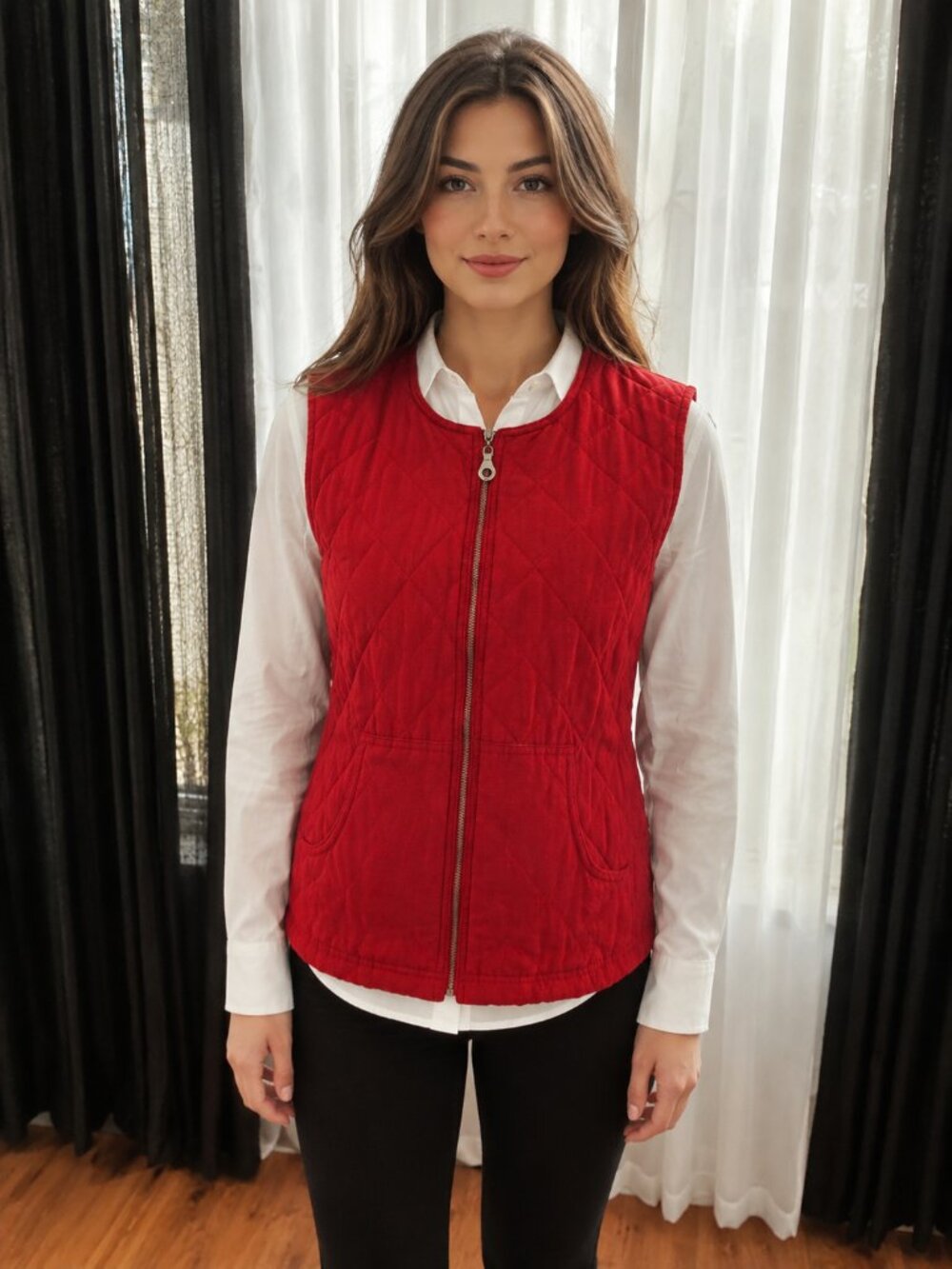 🐧 Duck Head Women’s Burgundy Red Quilted Full Zip Vest Size Small